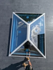 Skylight in Flat Roof Conservatory