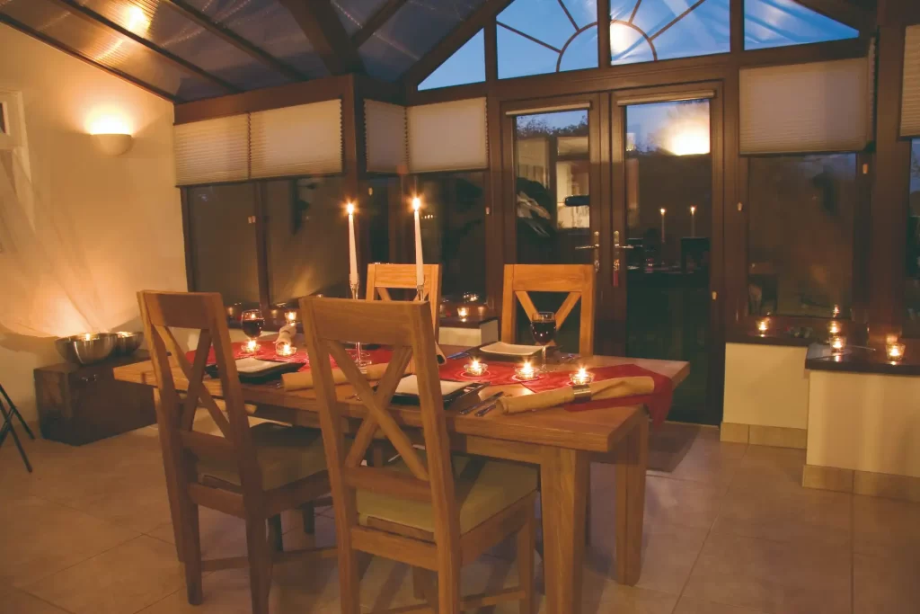 Glass Conservatory Interior Evening