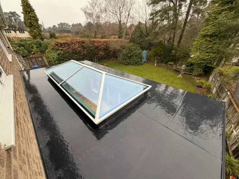 Conservatory with Black Flat Roof