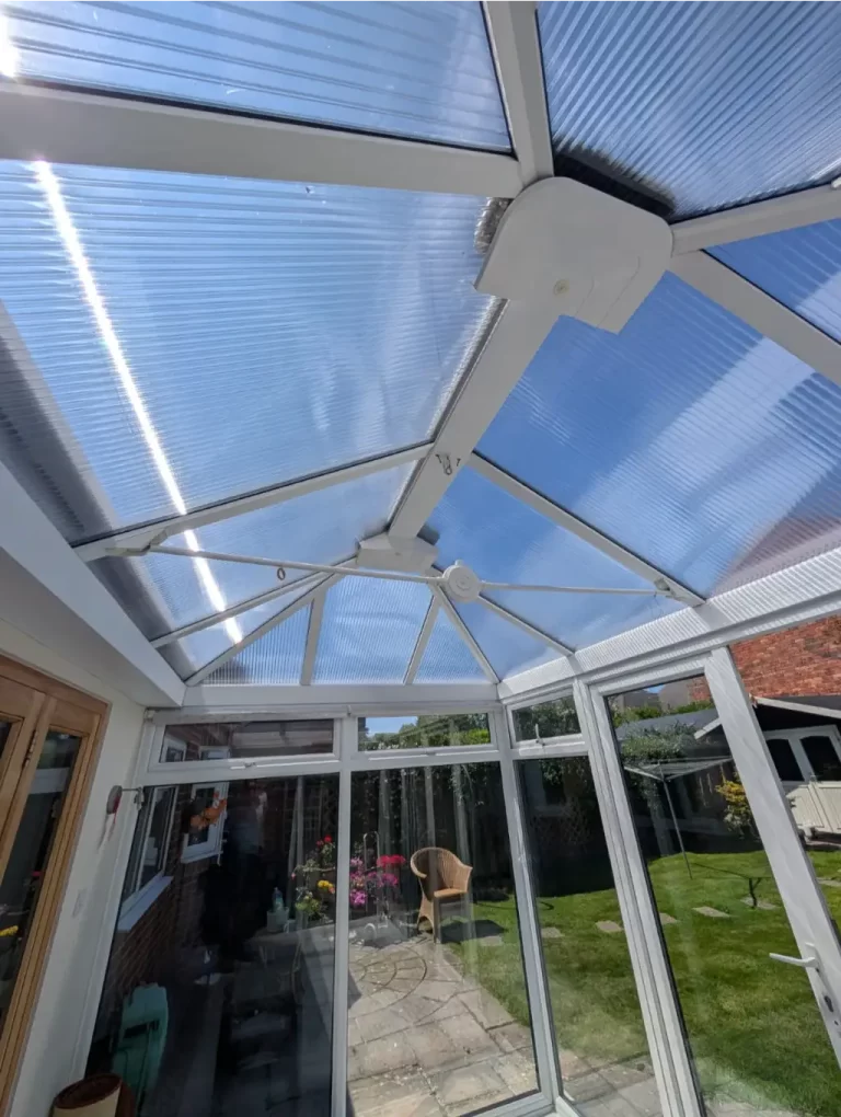 Polycarbonate Roof on Edwardian Conservatory from Inside