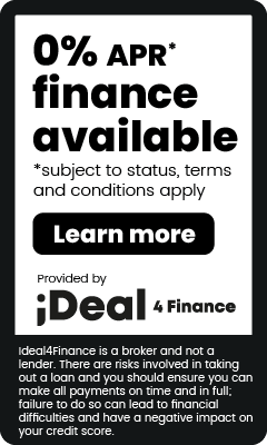 0% APR* finance available subject to status, terms and conditions apply. Provided by ideal 4 finance