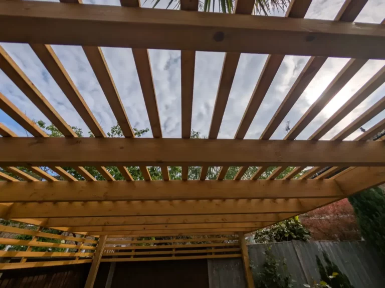 eco-shield polycarbonate pergola roof install in Fleet, Hampshire