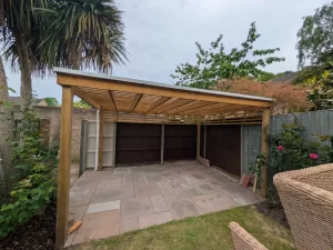 eco-shield polycarbonate pergola roof install in Fleet, Hampshire