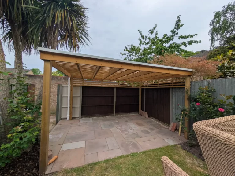 eco-shield polycarbonate pergola roof install in Fleet, Hampshire