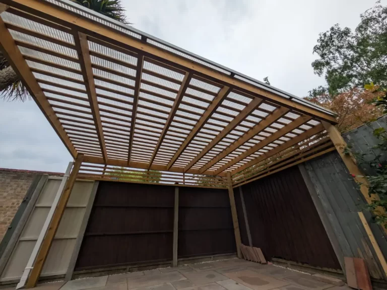 eco-shield polycarbonate pergola roof install in Fleet, Hampshire