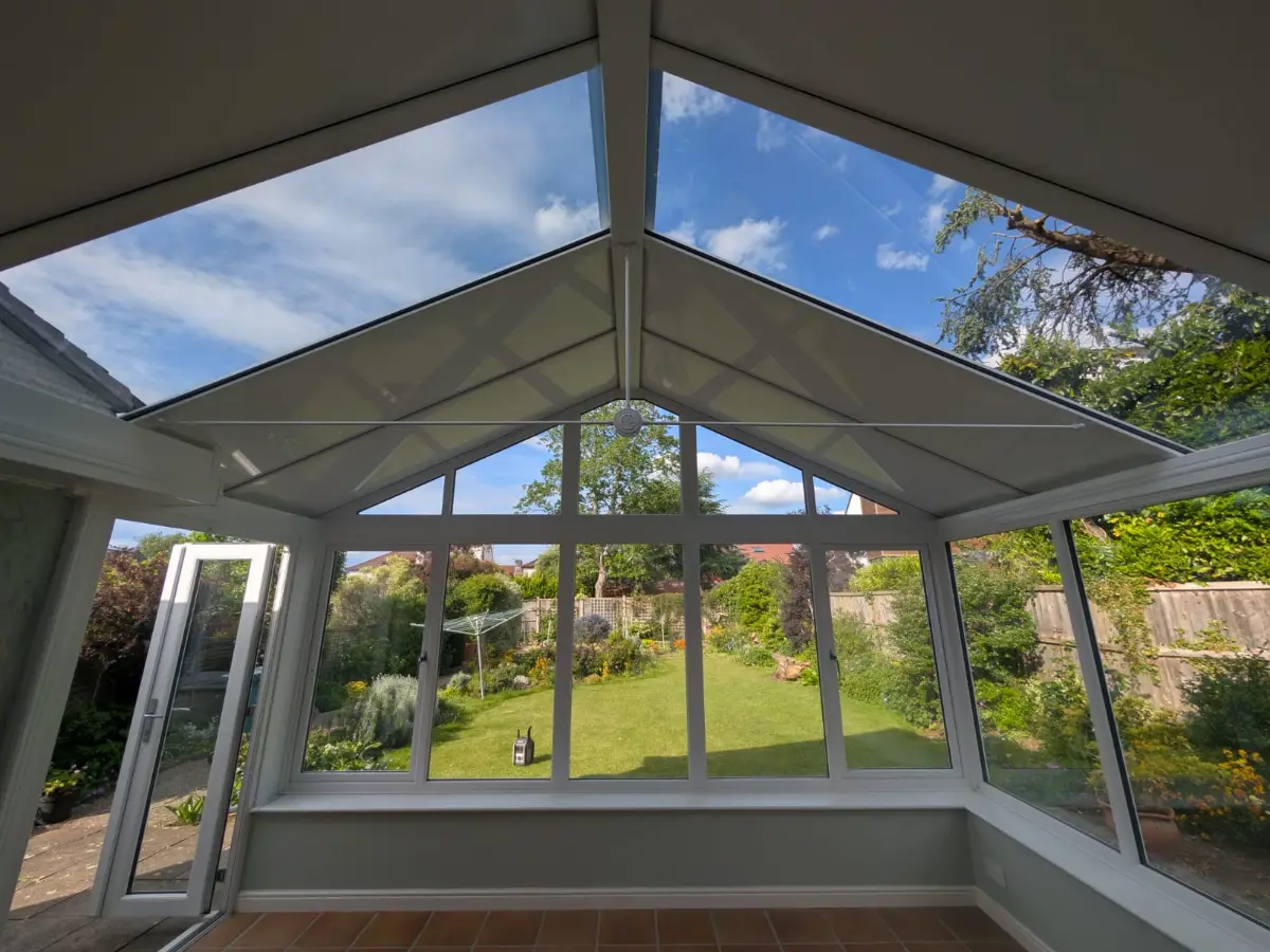 new gable roof conservatory with Eco-Panels and glass panels in bristol